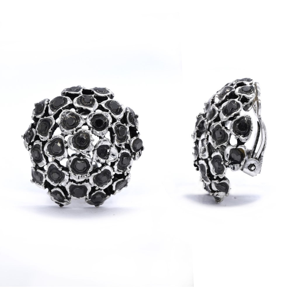 Cluster crystal clip on fashion earring - YE4015