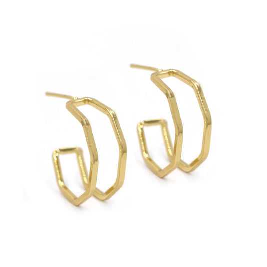 Open hoop fashion earring with 925 sterling silver pin