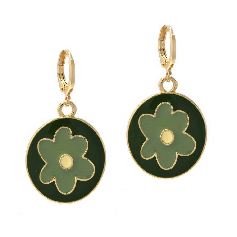 Flower huggie drop fashion earring - YE4373