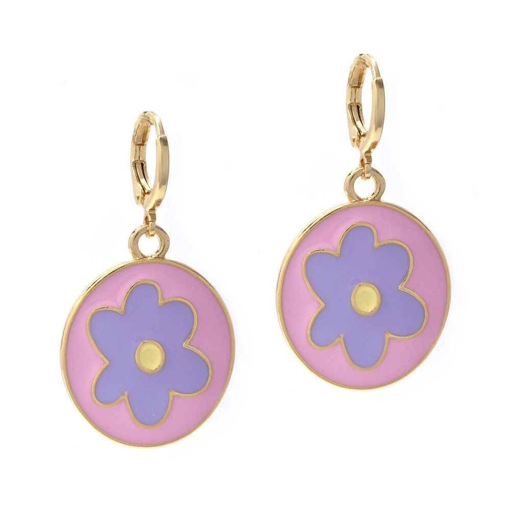 Flower huggie drop fashion earring - YE4373