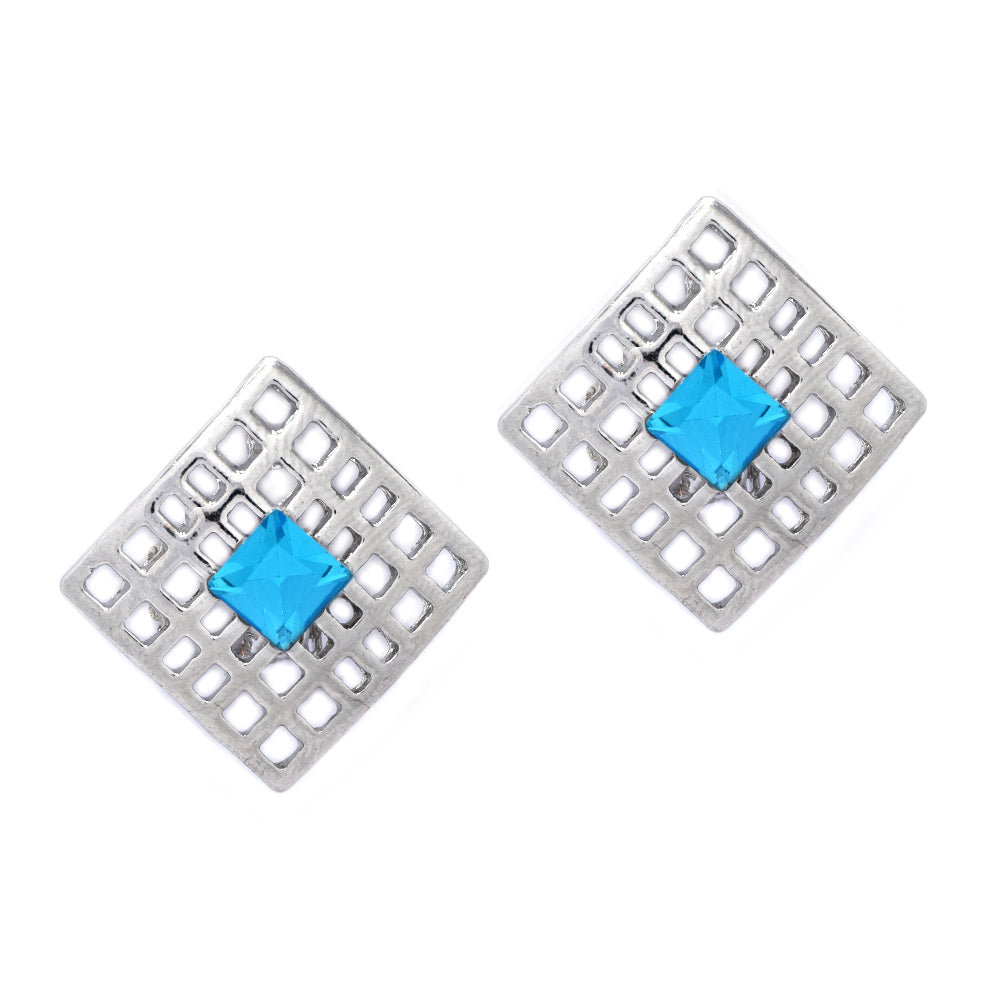 Clip on geometric colour stone fashion earring - YE4768