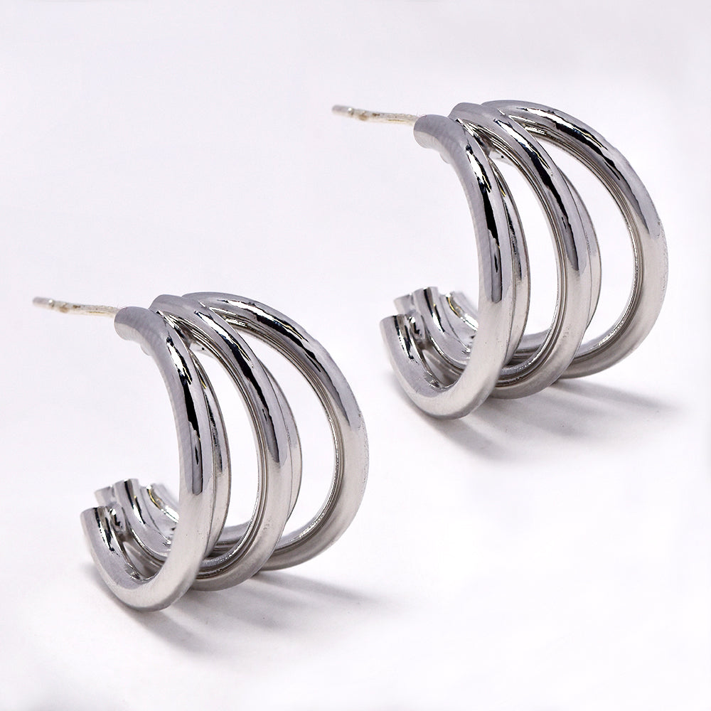 Layered half hoop stud fashion earrings - YE5078