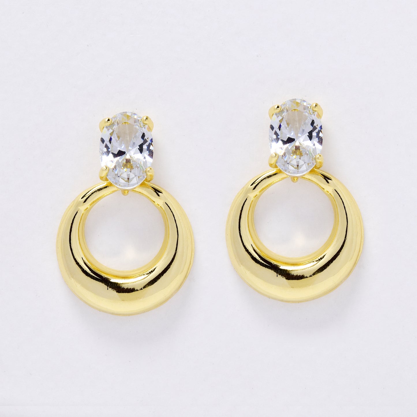 YE7517 - Creole drop stud earrings