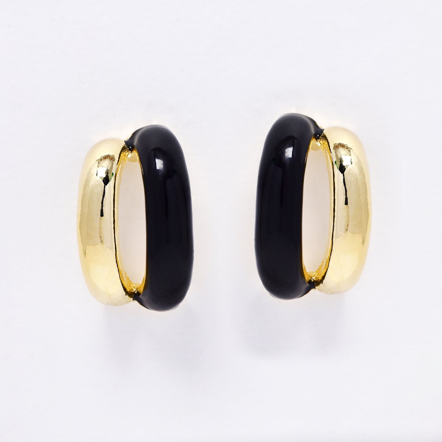 YE7676 - 2-Toned pin hoop earring