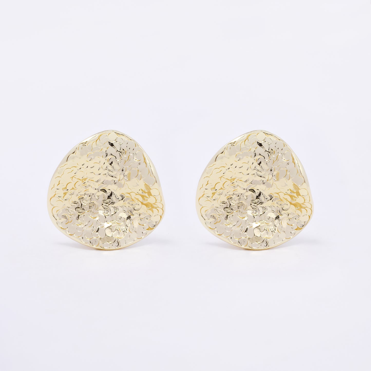 YE7707 - Textured organic disk clip-on earring