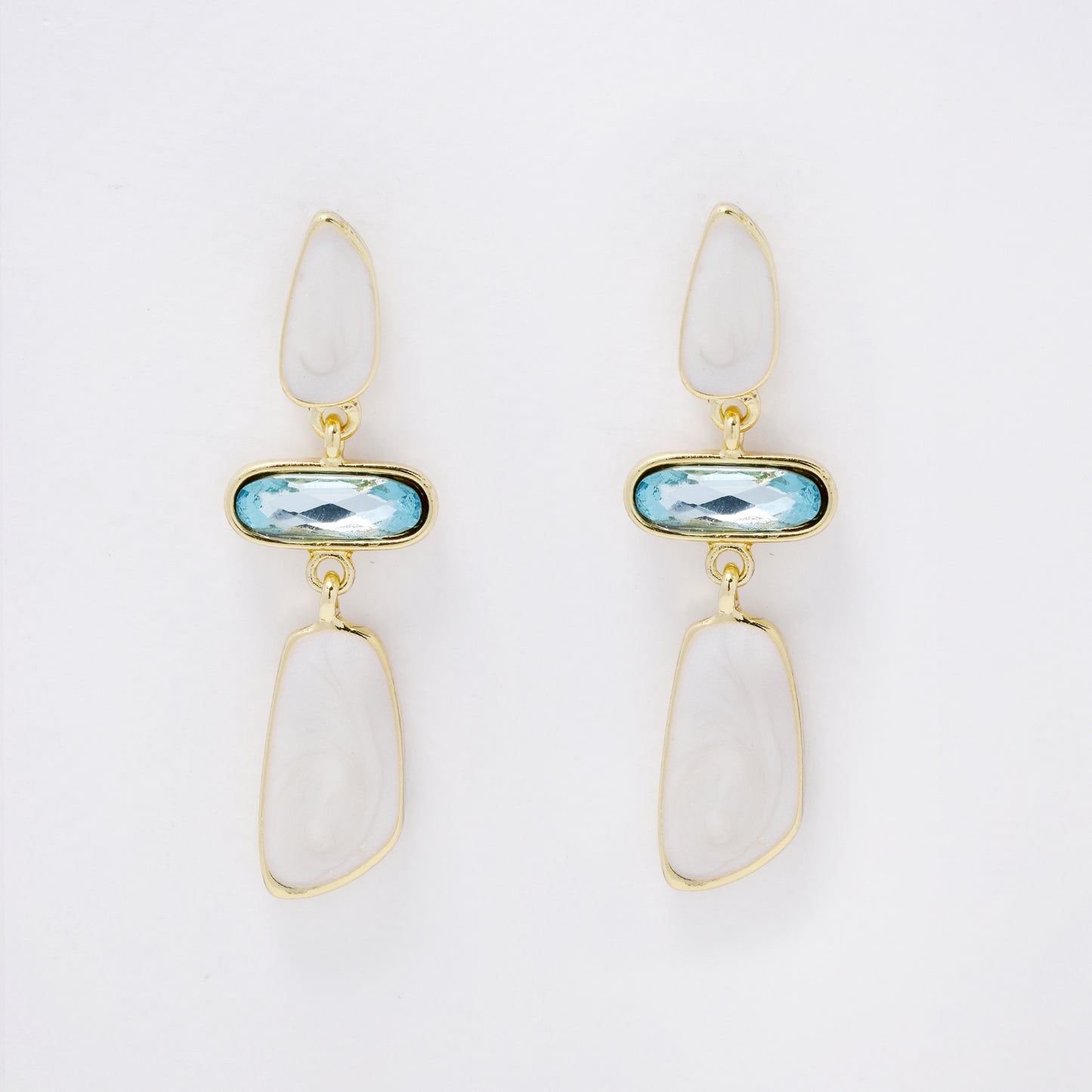 YE7738 - Enamel & crystal drop stud earring