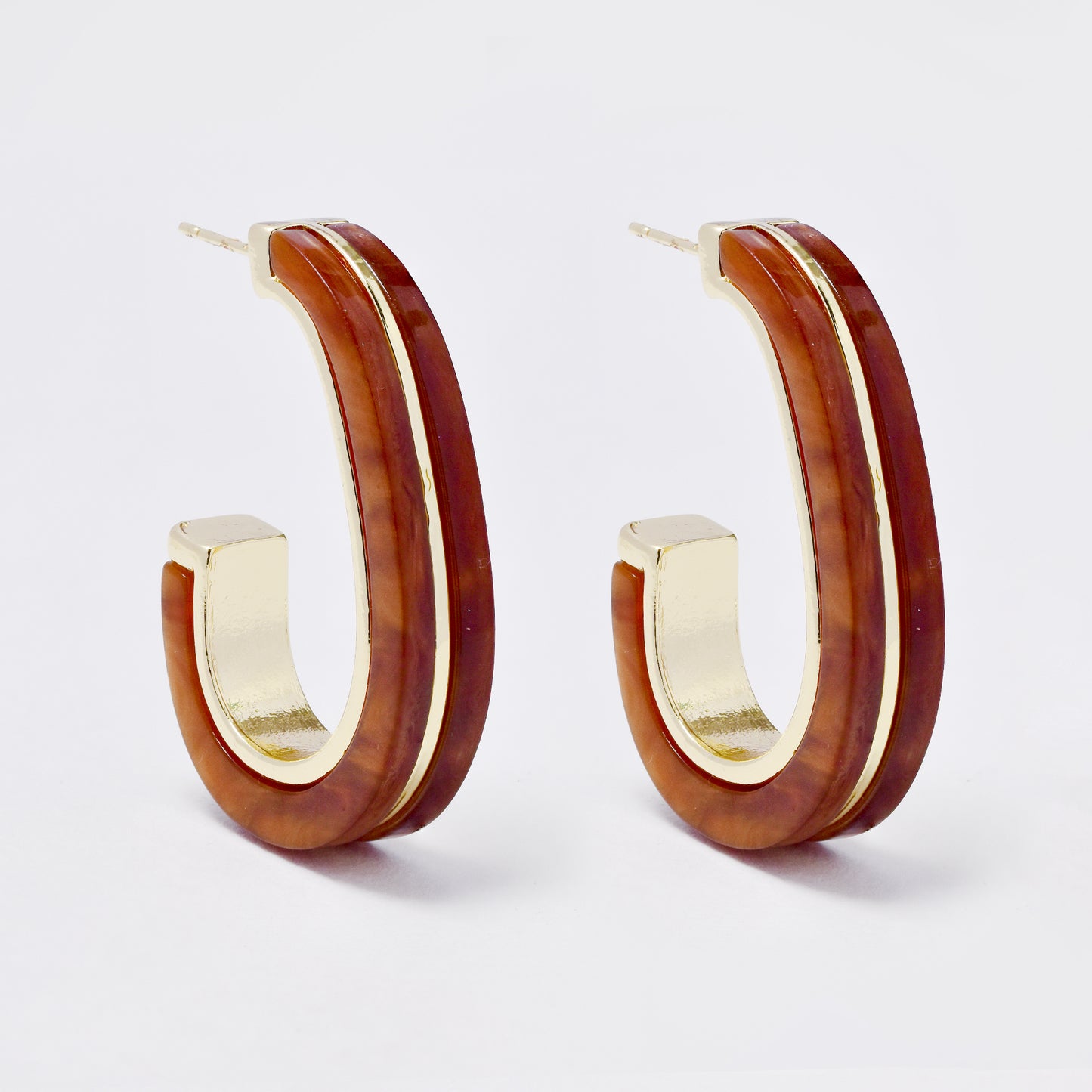 YE7741 - Resin pin hoop earring