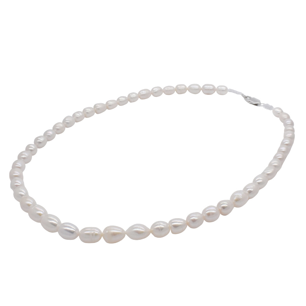 7mm White freshwater pearl necklace - YN3110