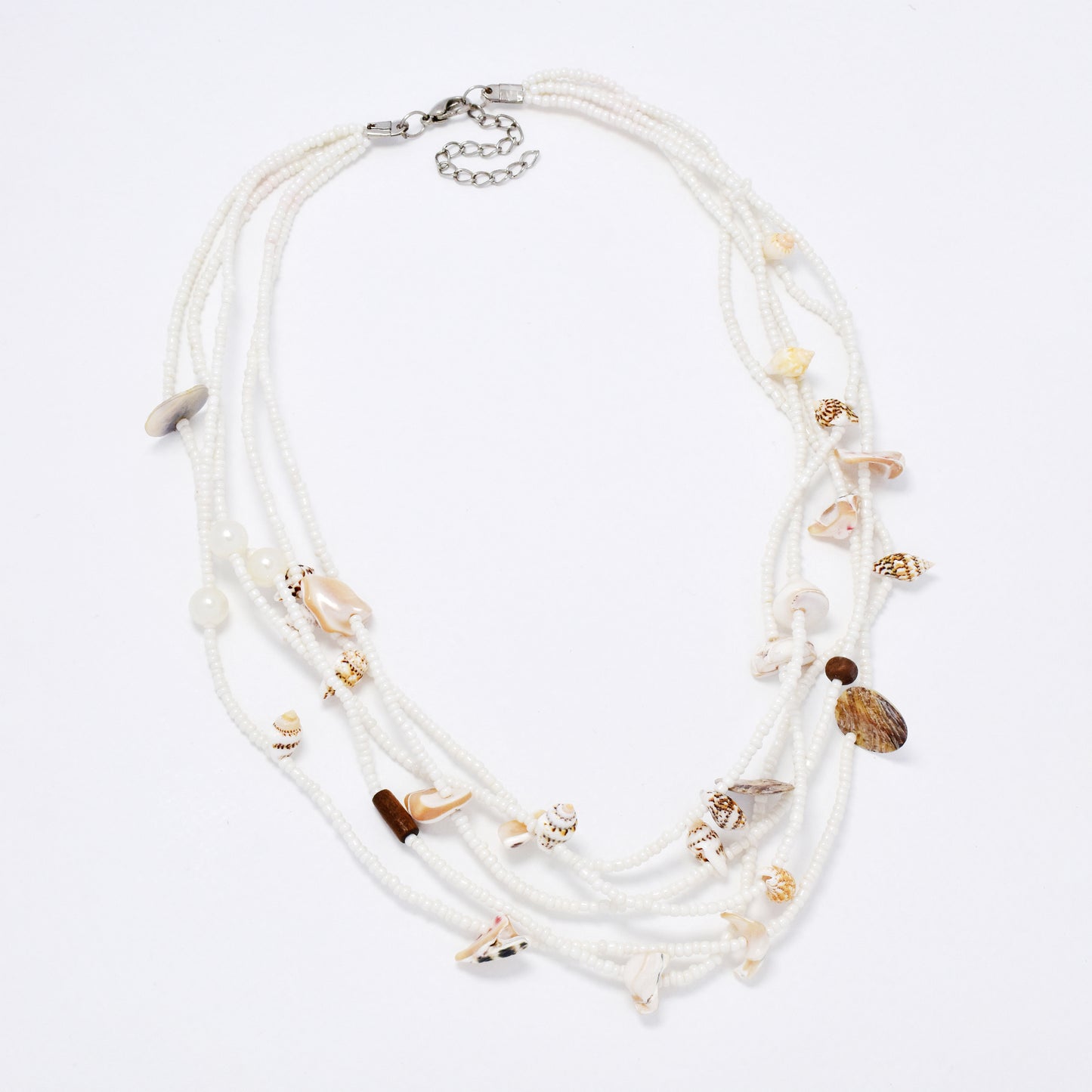 YN6199 - Seed bead and shell necklace