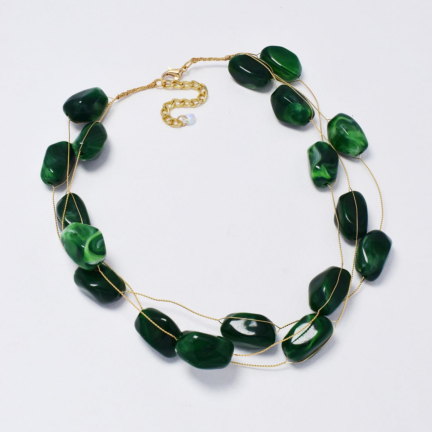 YN6358 - Fashion statement floating bead necklace