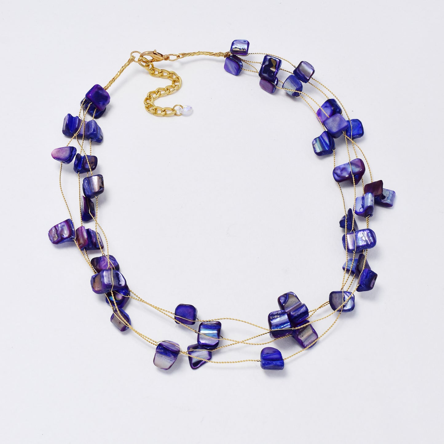YN6359 - Fashion organically shaped colour stone necklace