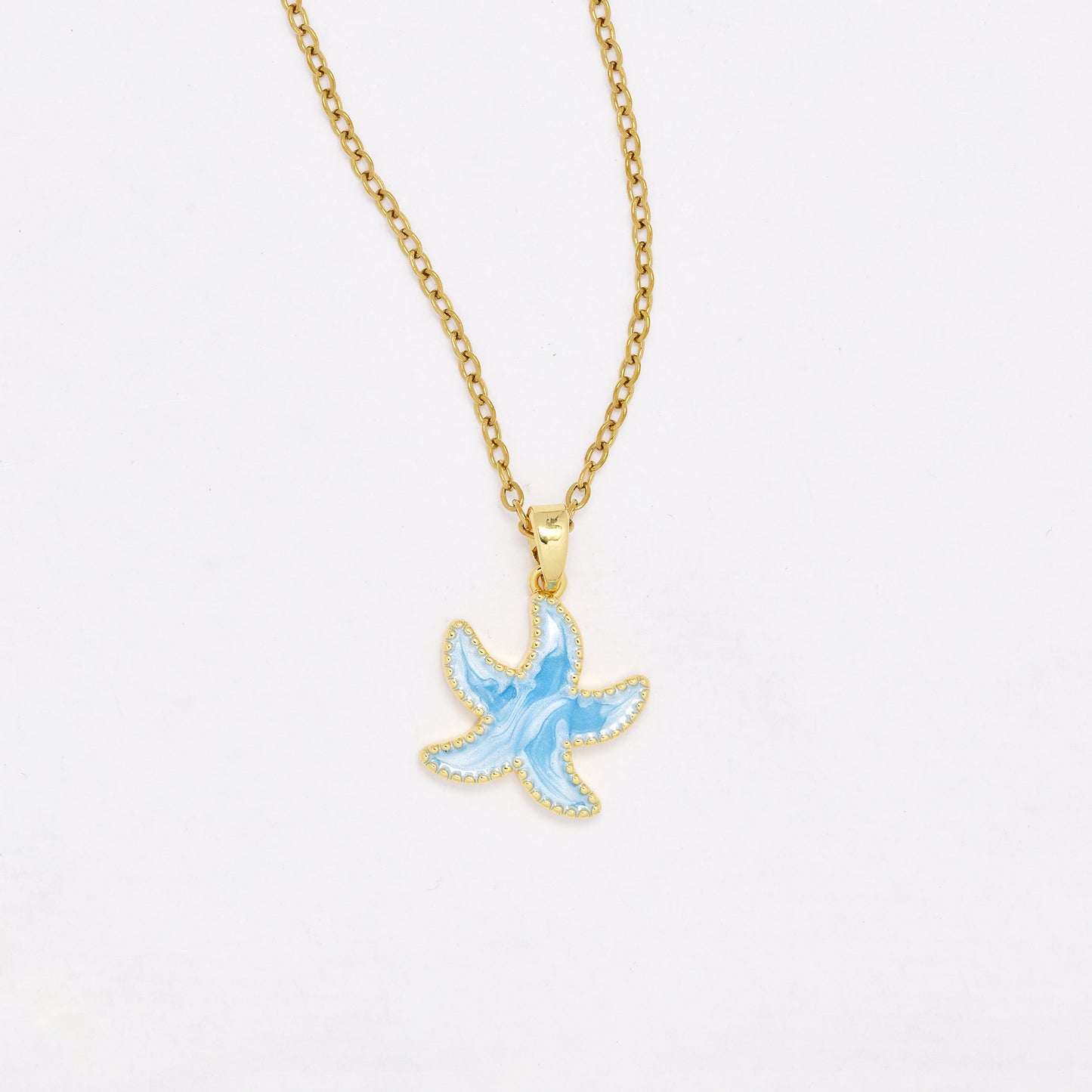 YN6468 - Premium 40cm + 5cm shell starfish necklace