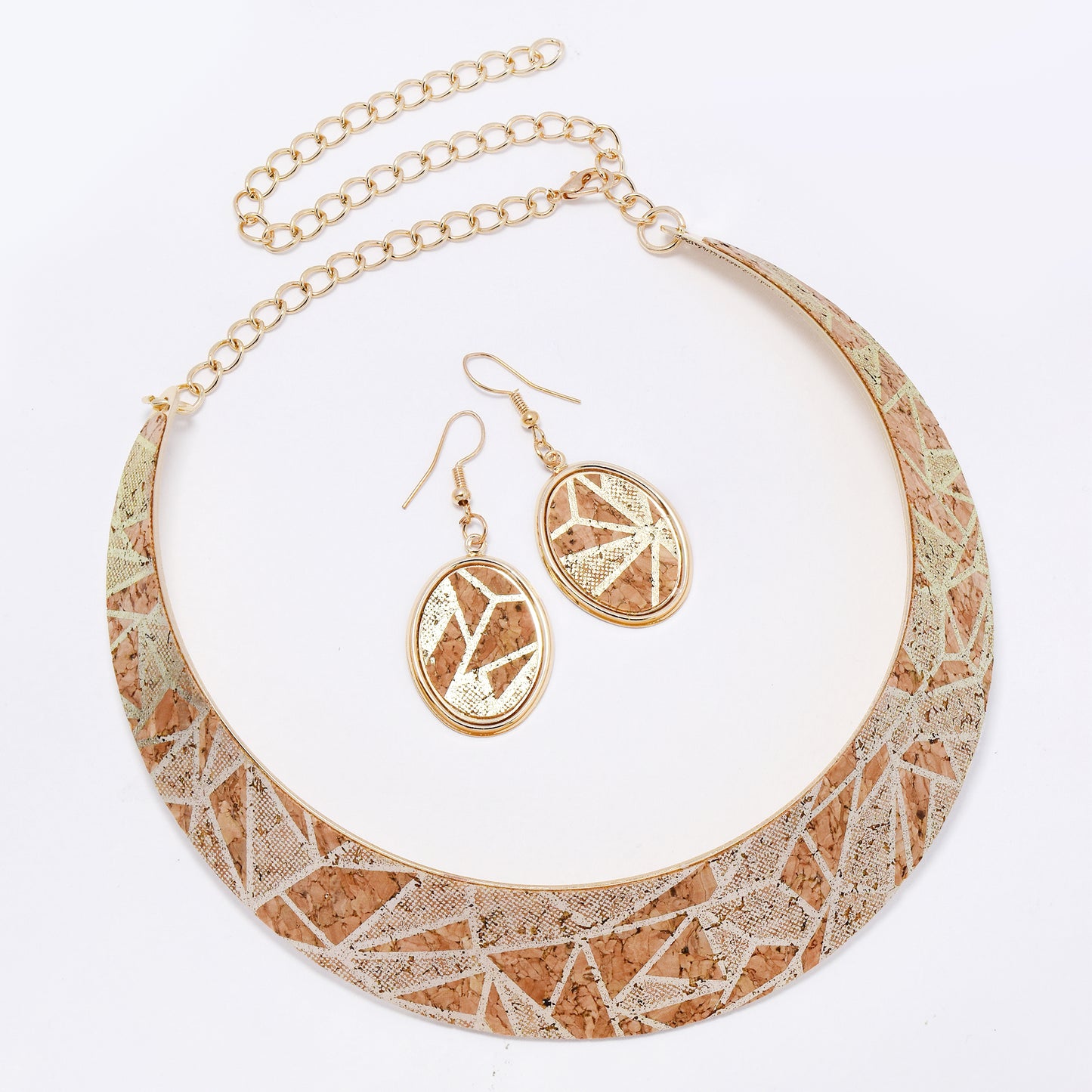 YN7800 - Fashion geometric print choker & earring set