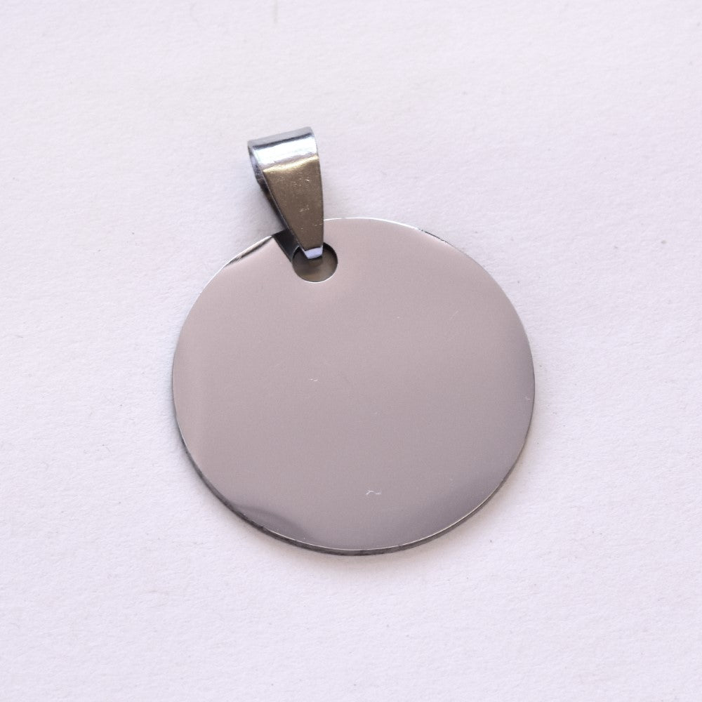 Buy 1 get 1 FREE - Stainless steel round 25mm disc pendant - SSYP4801
