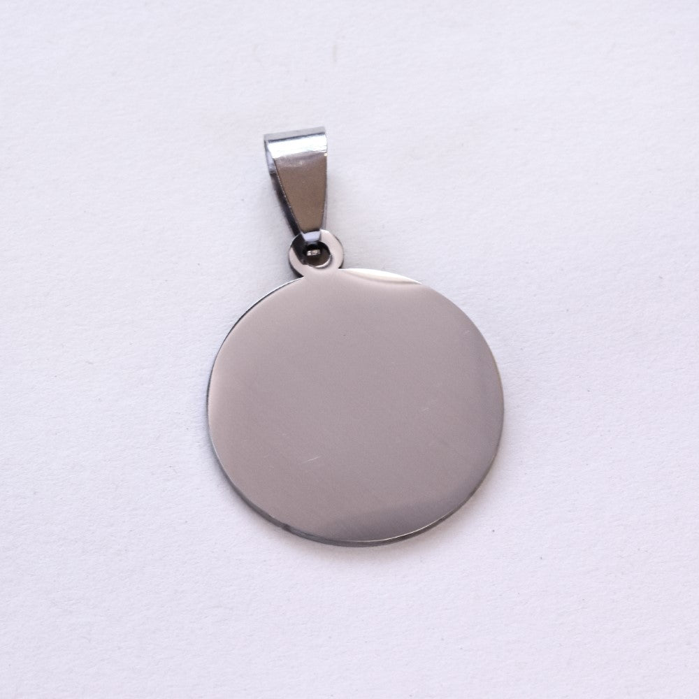 Buy 1 get 1 FREE - Stainless steel round 21mm disc pendant - SSYP4802