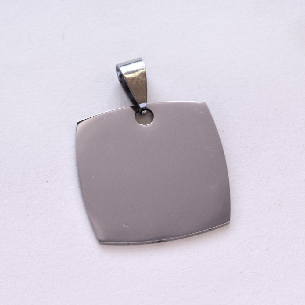 Buy 1 get 1 FREE - Stainless steel square disc pendant - SSYP4804