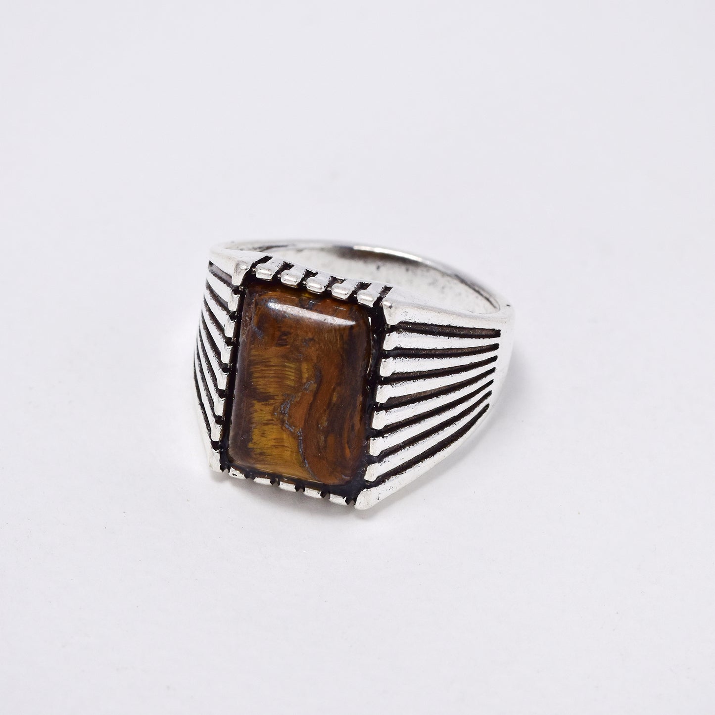 YR6784 - Fashion brown stone signet ring
