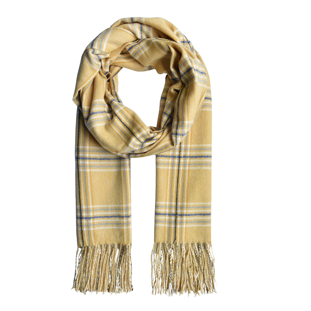 Checkered blend tassel scarf - YS3118