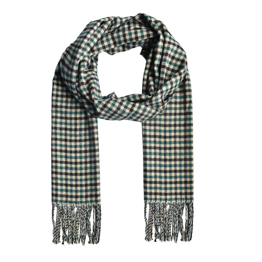 Vintage check tassel scarf
