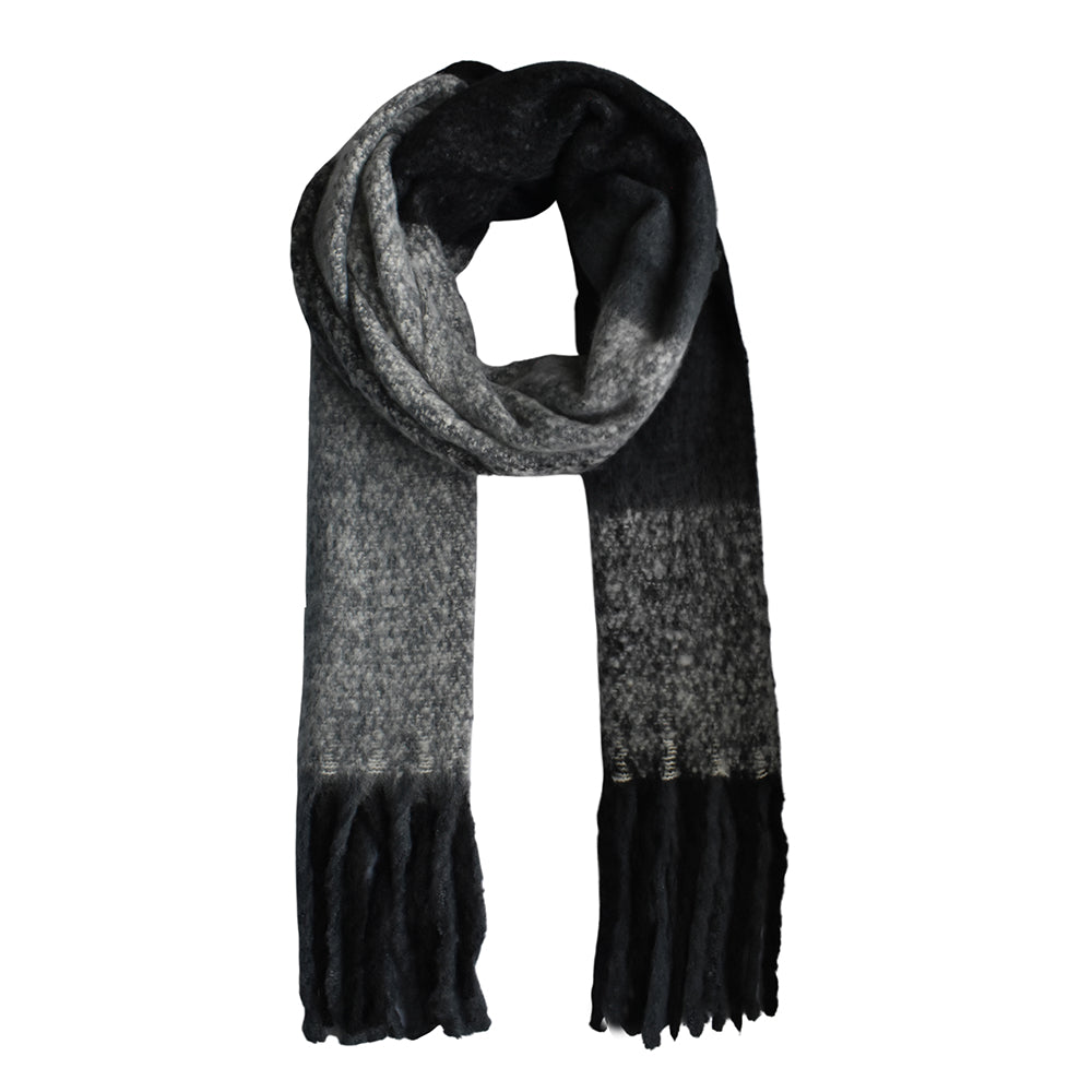 Oversized check woven tassel scarf - YS3133