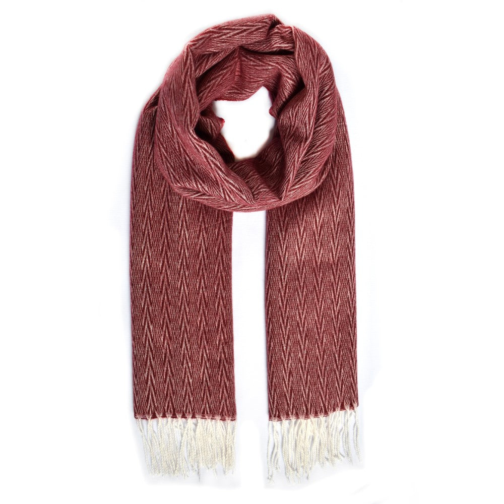 Luxuriously soft zig zag pattern woven scarf - YS4535