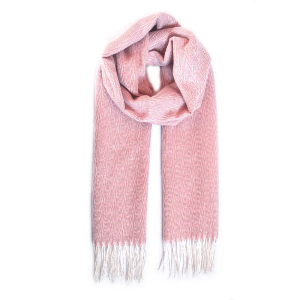 Luxuriously soft zig zag pattern woven scarf - YS4535