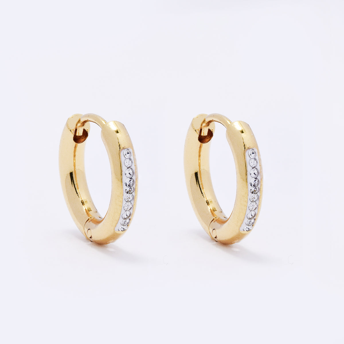 SSYE7805 - Steel 16mm hoop and 5mm round stud 3 pack earrings