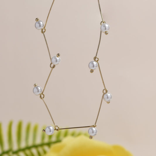 Fashion zigzag bar pearl necklaces