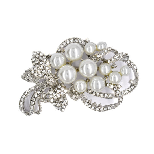 Fashion crystal bouquet multi pearls brooch