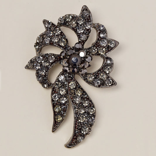 Fashion antique gun metal flower brooch