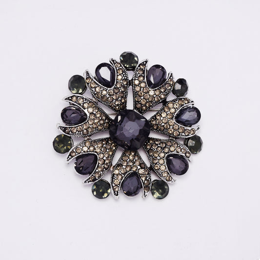 ABBR7817 - Crystal starburst brooch