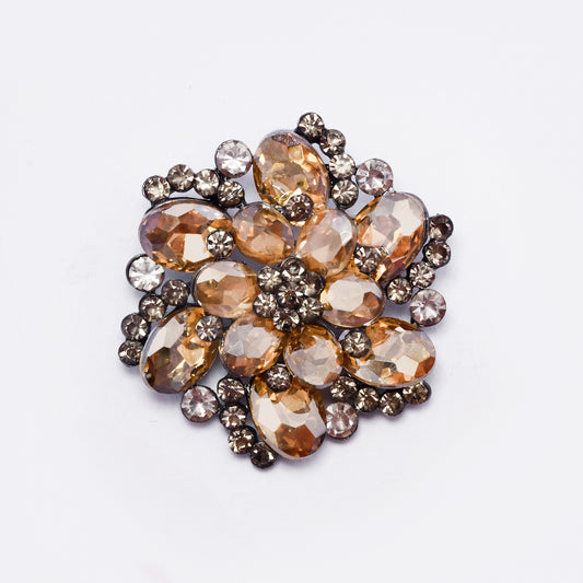 ABBR7818 - Crystal flower brooch