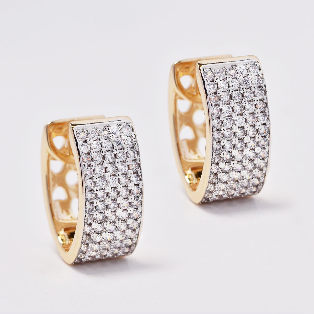 ABE1324 - Premium brass CZ huggie earring