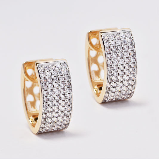 ABE1324 - Premium brass CZ huggie earring