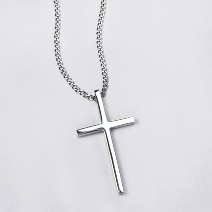 Buy 1 get 1 FREE - Stainless steel gold plated plain cross necklace - ABSSN05I