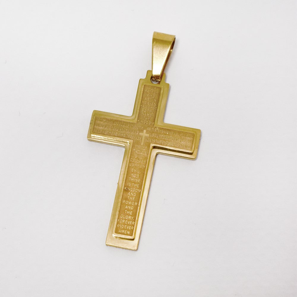 Buy 1 get 1 FREE - Stainless steel prayer cross pendant - ABSSP230