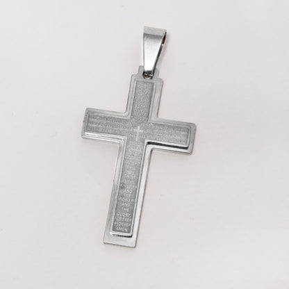 Buy 1 get 1 FREE - Stainless steel prayer cross pendant - ABSSP230