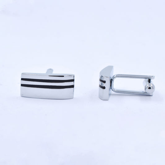 YC629 - Two stripe 9mm x 20mm cufflinks