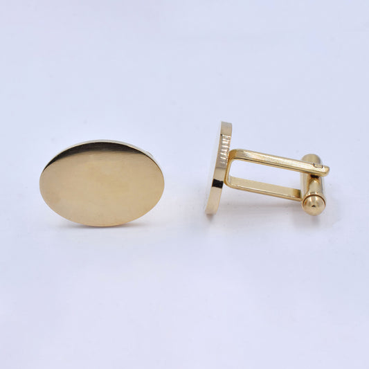 SSYC632 - Steel 14mm x 20mm oval cufflinks