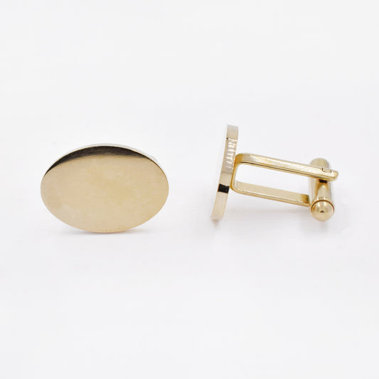 SSYC632 - Steel 14mm x 20mm oval cufflinks