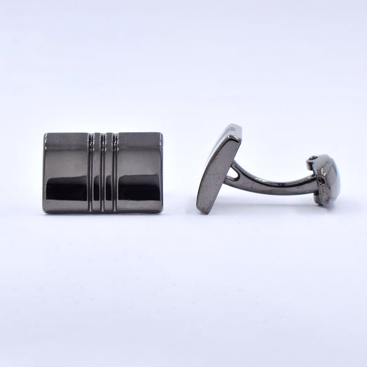 YC635 - Gunmetal rectangular 12mm x 20mm cufflinks