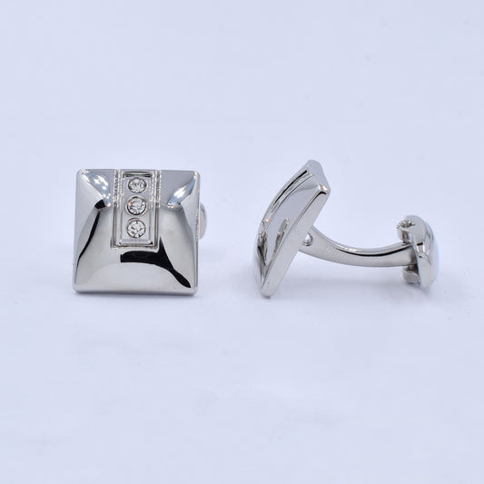 YC636 - Rectangular 14mm x 20mm diamante cufflinks