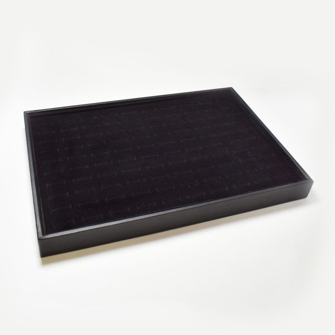 BOX15 - Black velvet 100 slot ring display tray