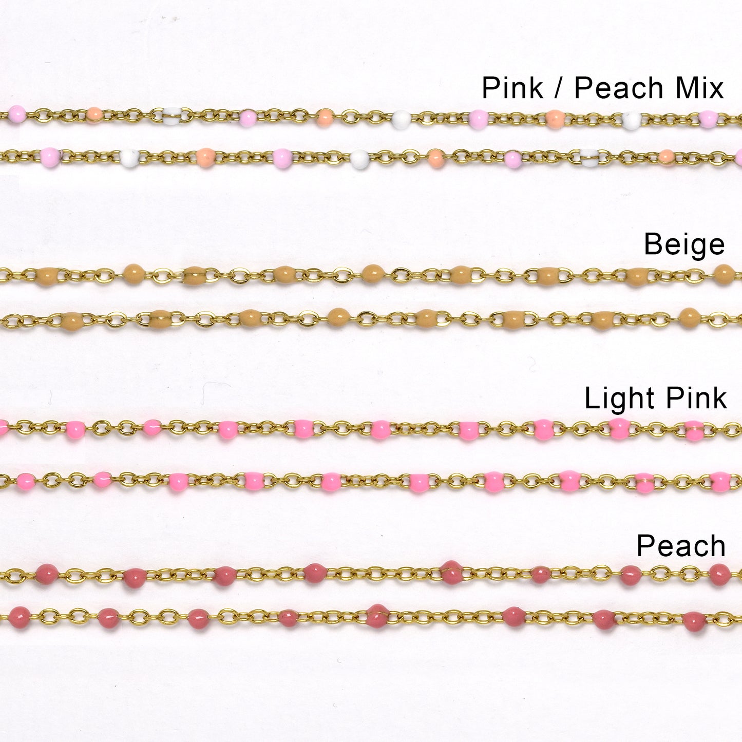 2 Pack stainless steel colour enamel beads bracelet 16+4cm - SSYB4930