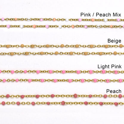 2 Pack stainless steel colour enamel beads bracelet 16+4cm - SSYB4930