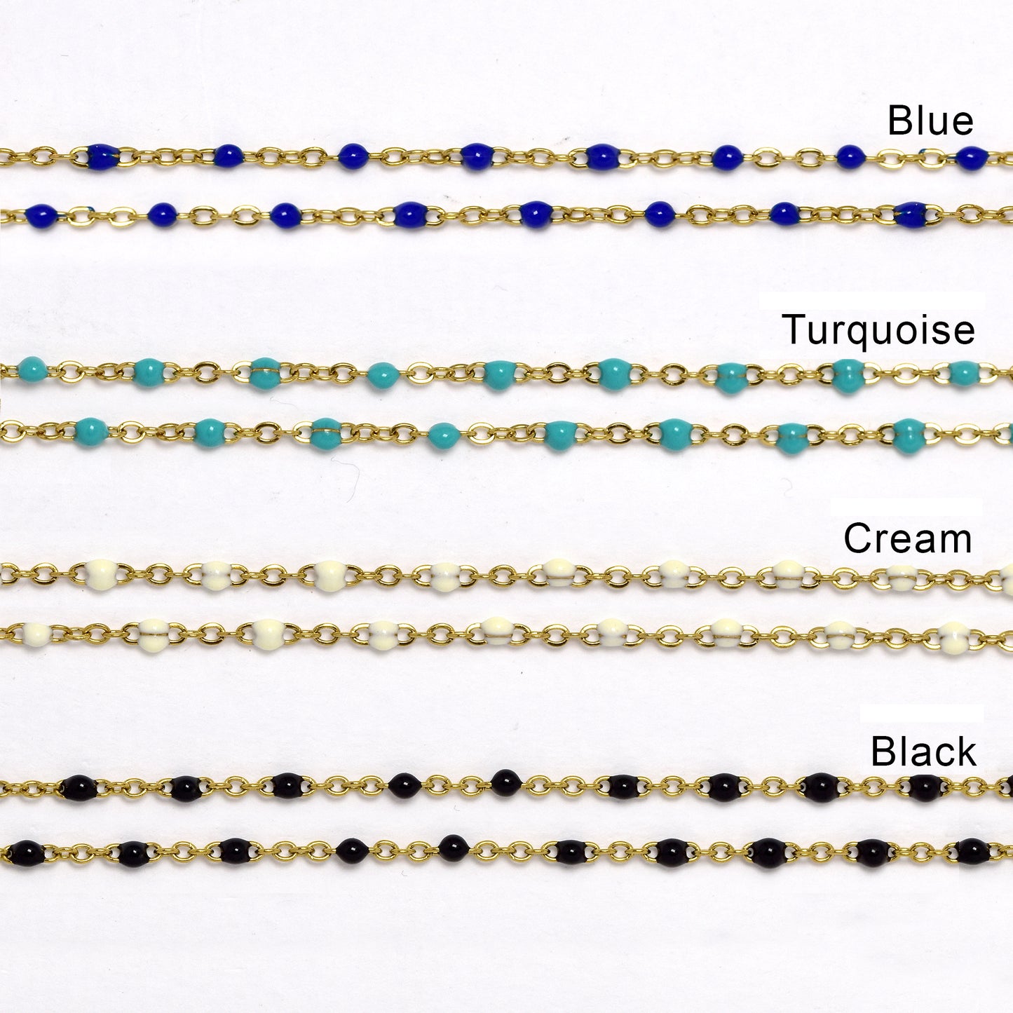 2 Pack stainless steel colour enamel beads bracelet 16+4cm - SSYB4930