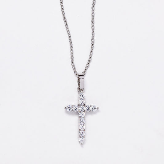CZMP3111 - Premium 23mm x 14mm CZ cross necklace