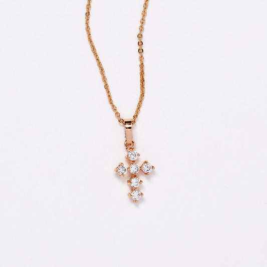 CZMP3118 - Premium 16mm x 10mm CZ cross necklace