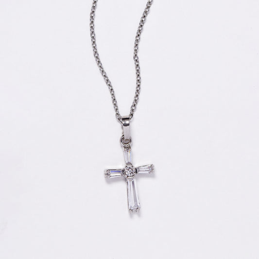 CZMP3120 - Premium 20mm x 13mm CZ cross necklace