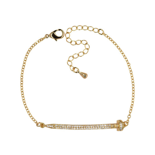 Premium cubic zirconia nail bracelet